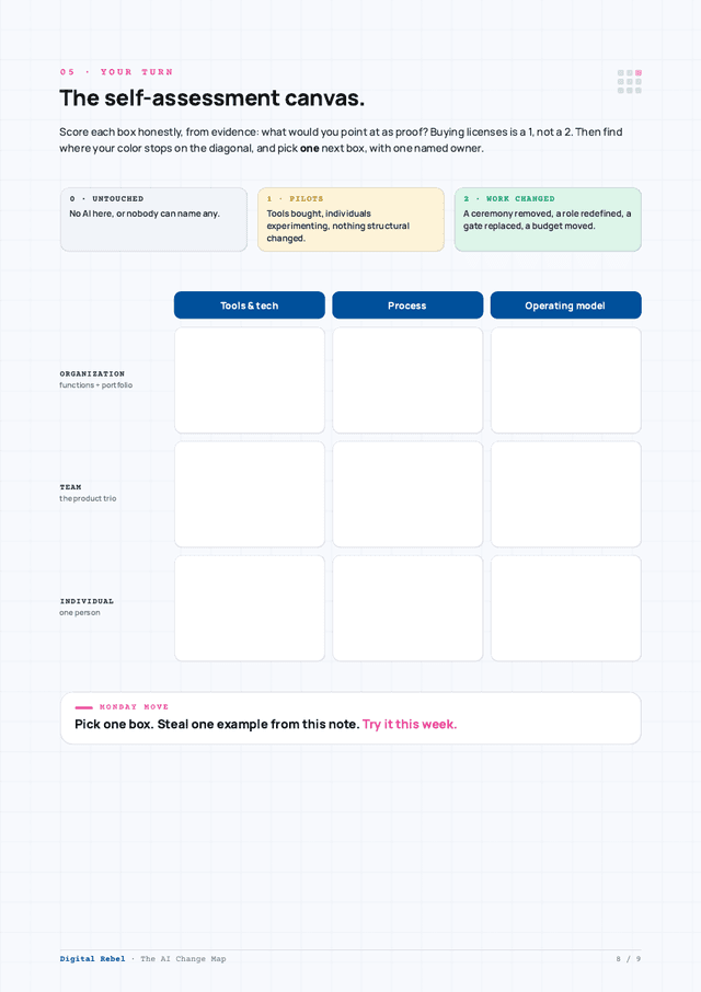 The self-assessment canvas, page 8