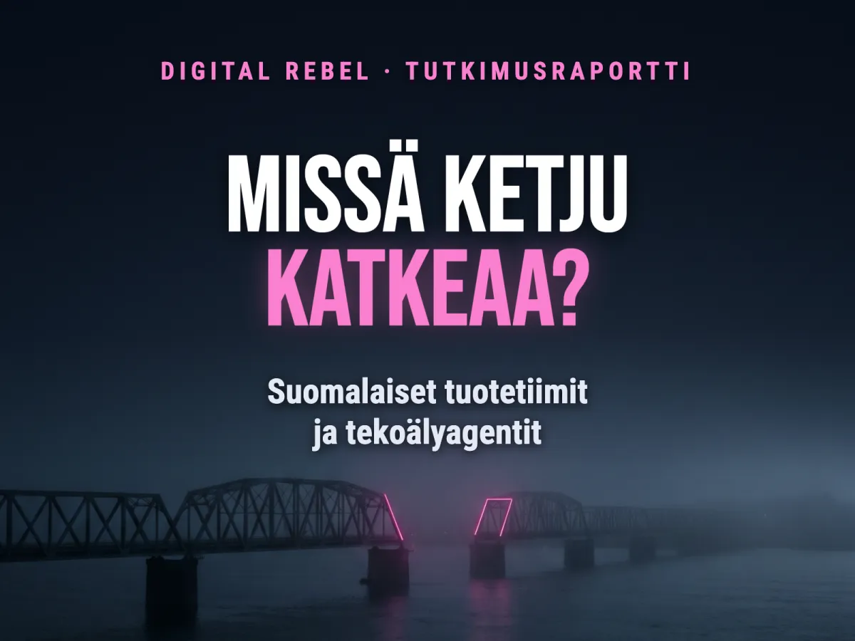 Cover of the research report on agentic product development in Finnish product teams